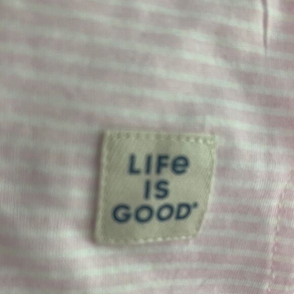 Life Is Good Pink and White Striped Watermelon V Neck Night Shirt NWOT SZ XL - Picture 8 of 8